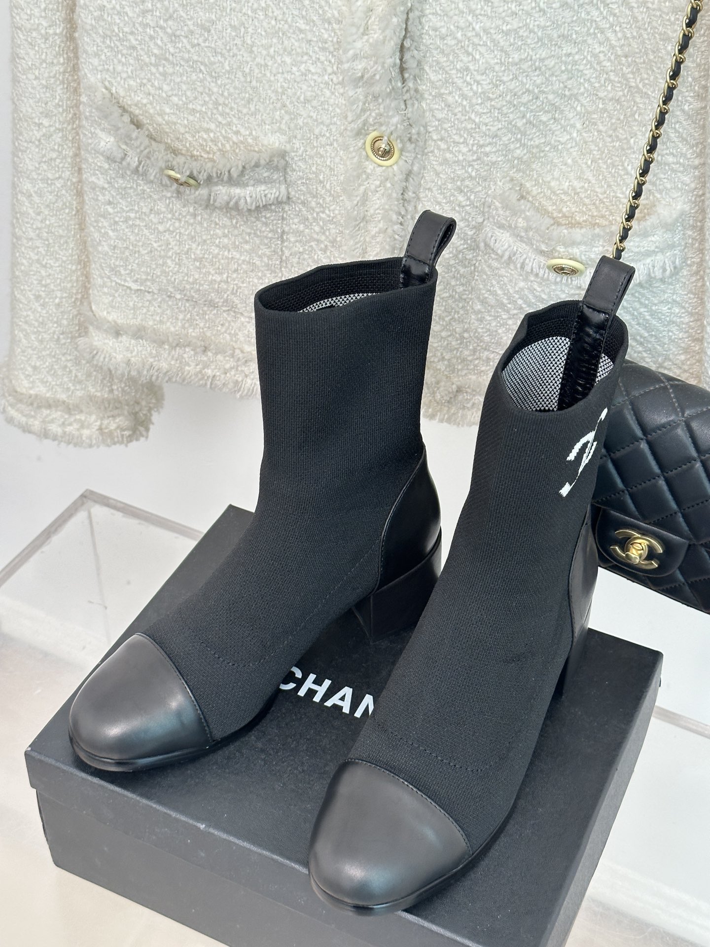 Bagsaaa Ch**el Ankle Short Boots Black