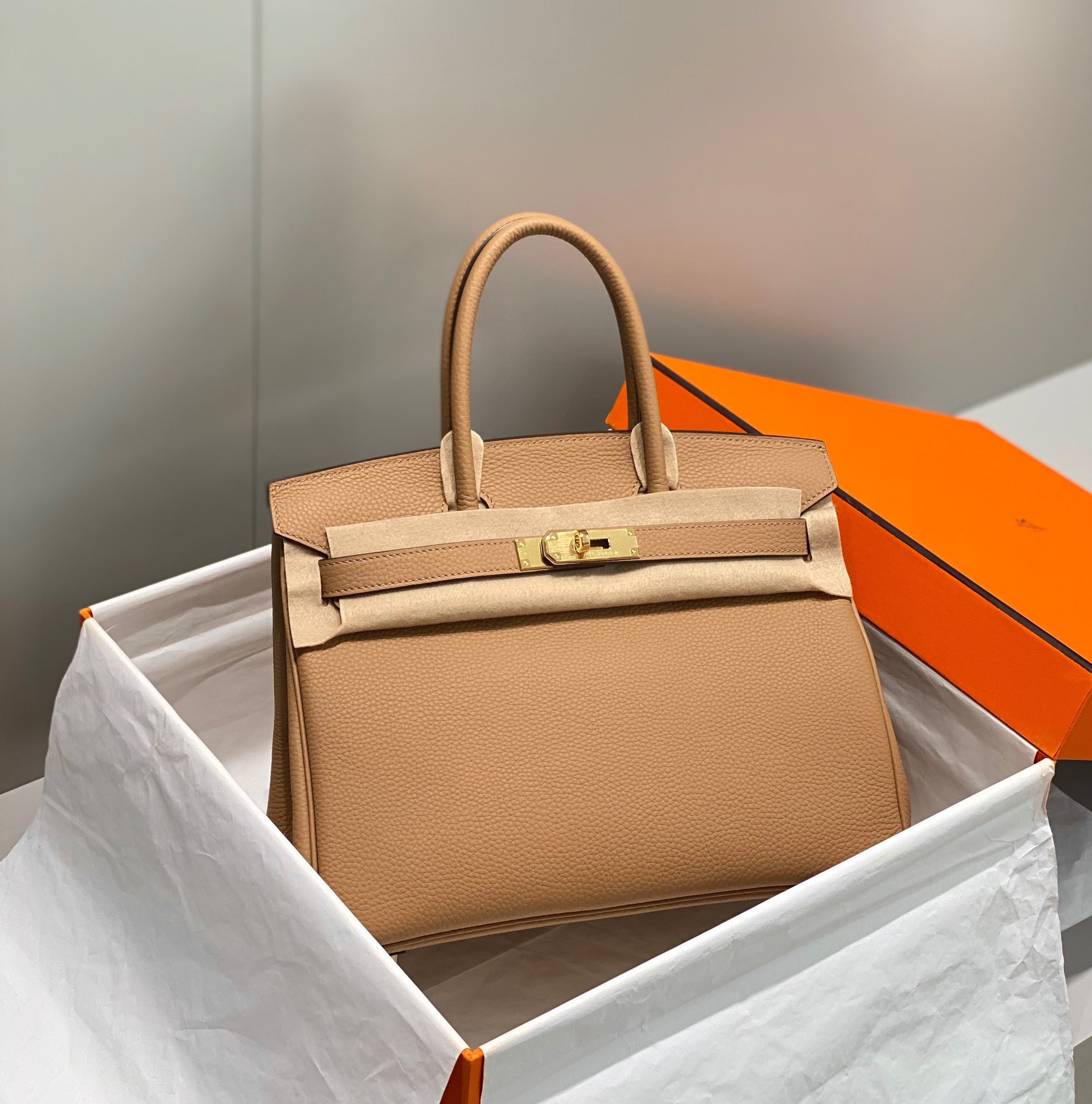 Bagsaaa H**me5 Birkin 30 in Togo Leather with Gold Hardware