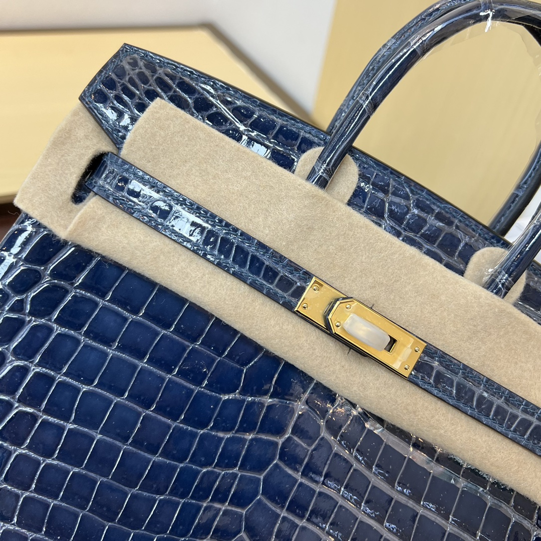 Bagsaaa H**me5 Birkin 30 Blue Birkin Crocodile