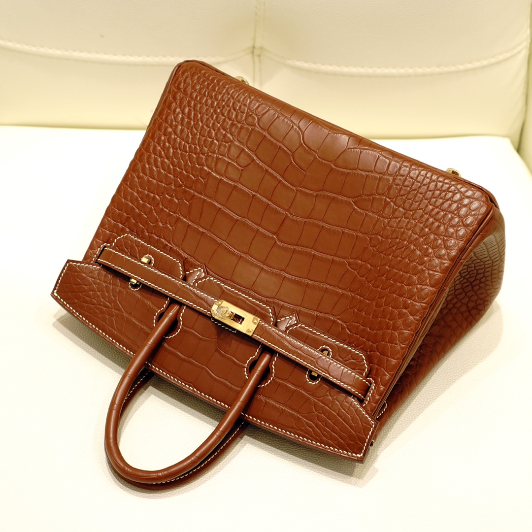 Bagsaaa H**me5 Birkin 30 Matte Brown Crocodile