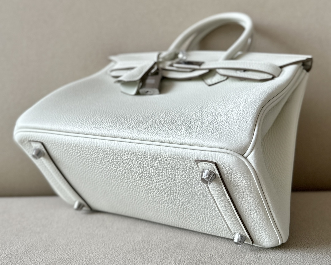 Bagsaaa H**me5 Birkin 25 in Togo White Leather with 