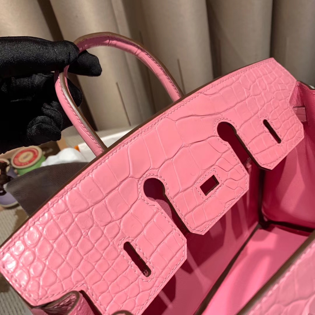 Bagsaaa H**me5 Birkin 25 Matte Pink Crocodile