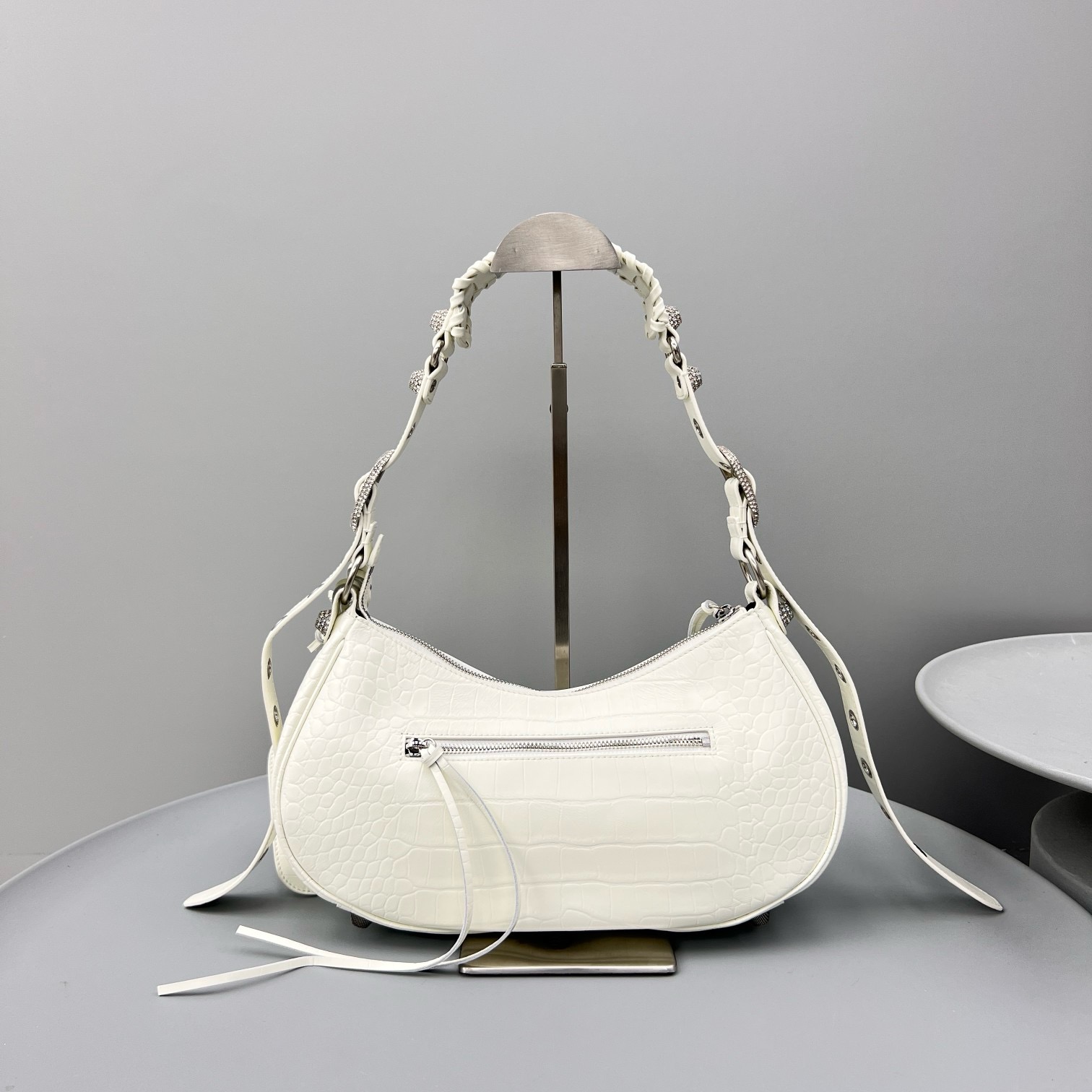 Bagsaaa Ba1en*iaga Le Cagole large bag white - 33x16x8cm