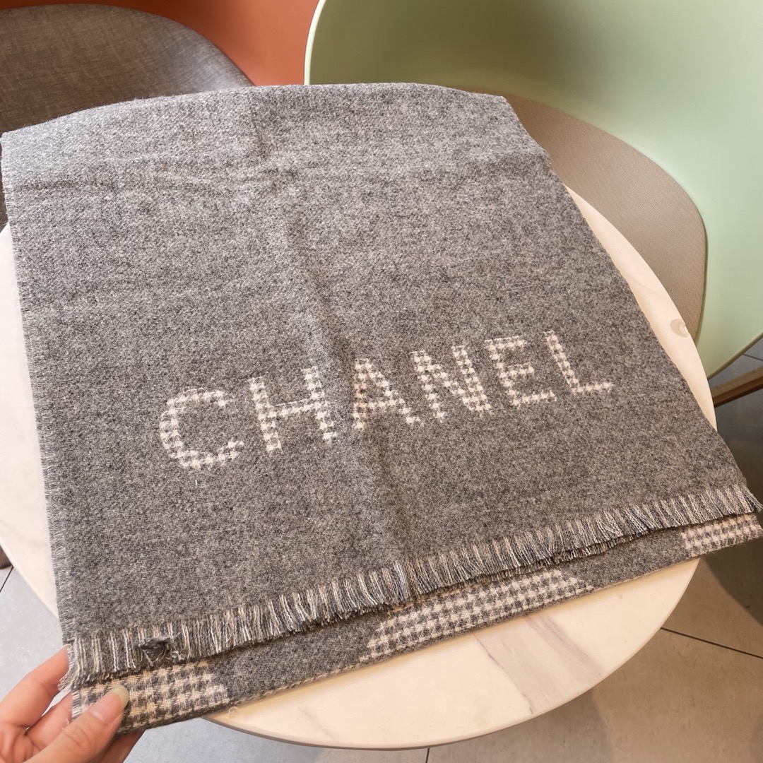 Bagsaaa Ch**el Grey Scarf 45*185cm
