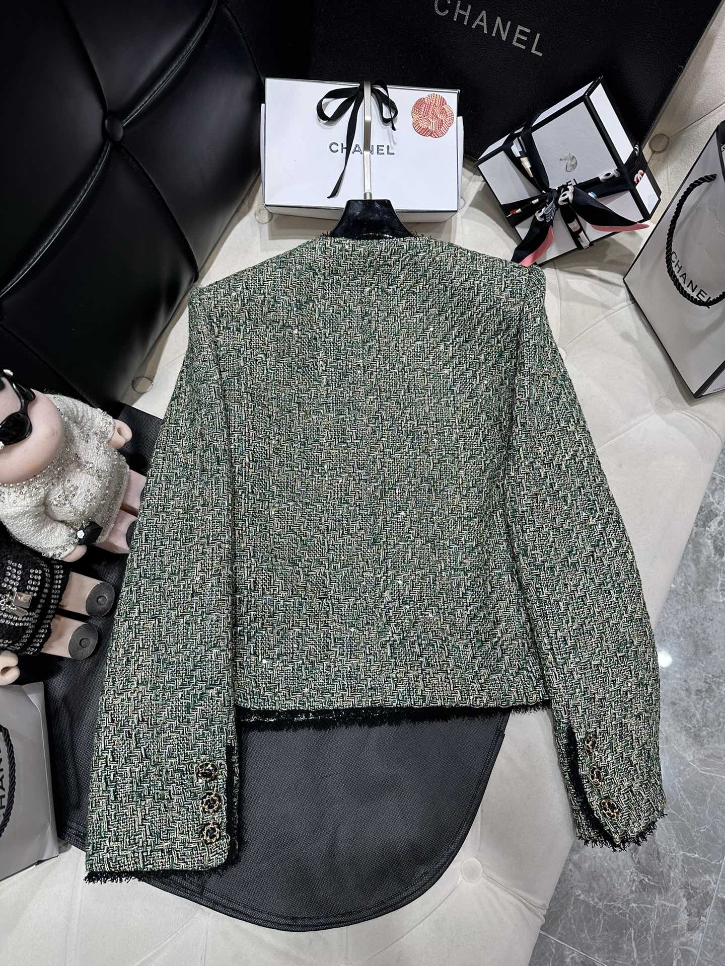 Bagsaaa Ch**el Tweed Jacket Black Line