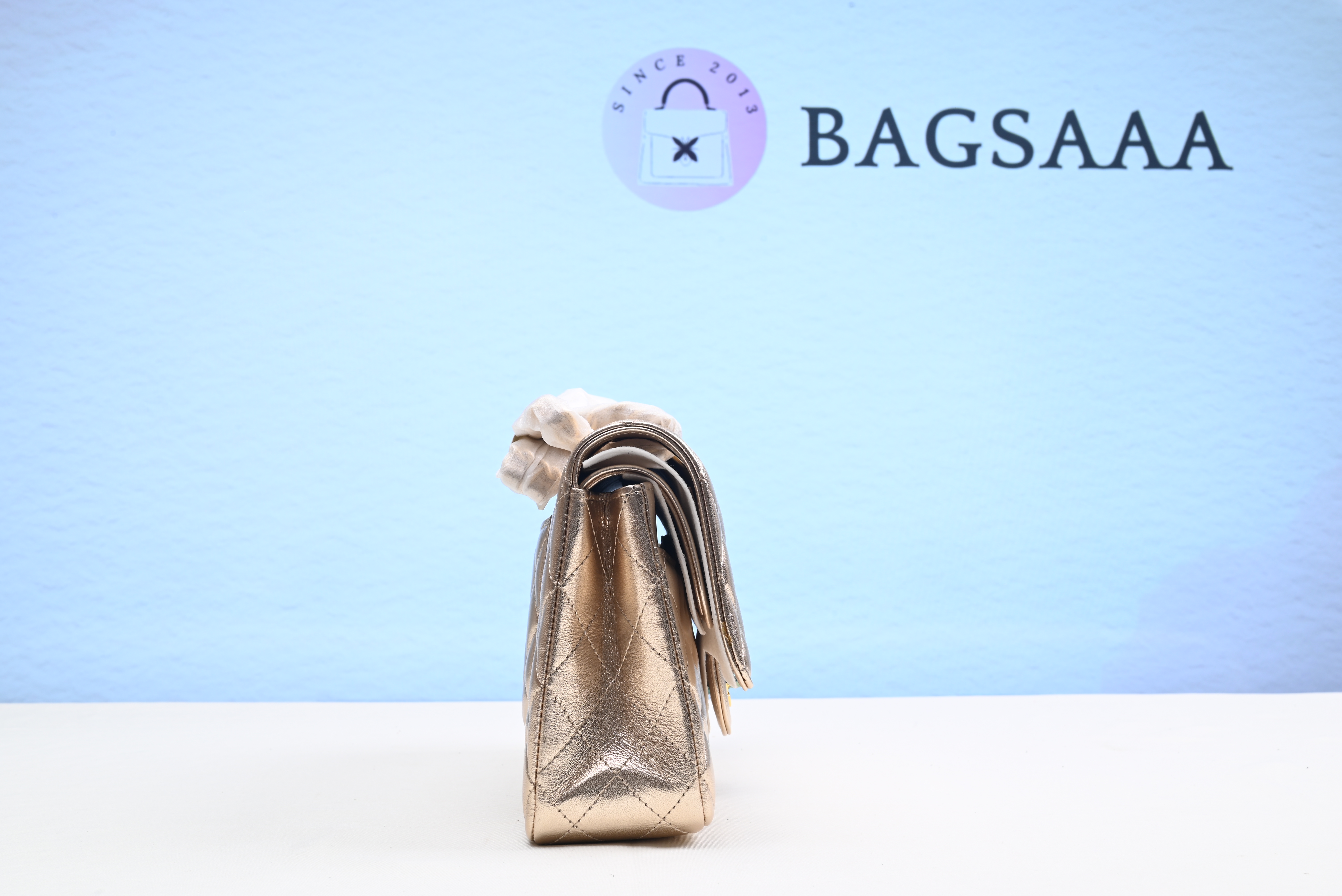 Bagsaaa Ch**el Timless Flap Bag Gold Silver 25cm