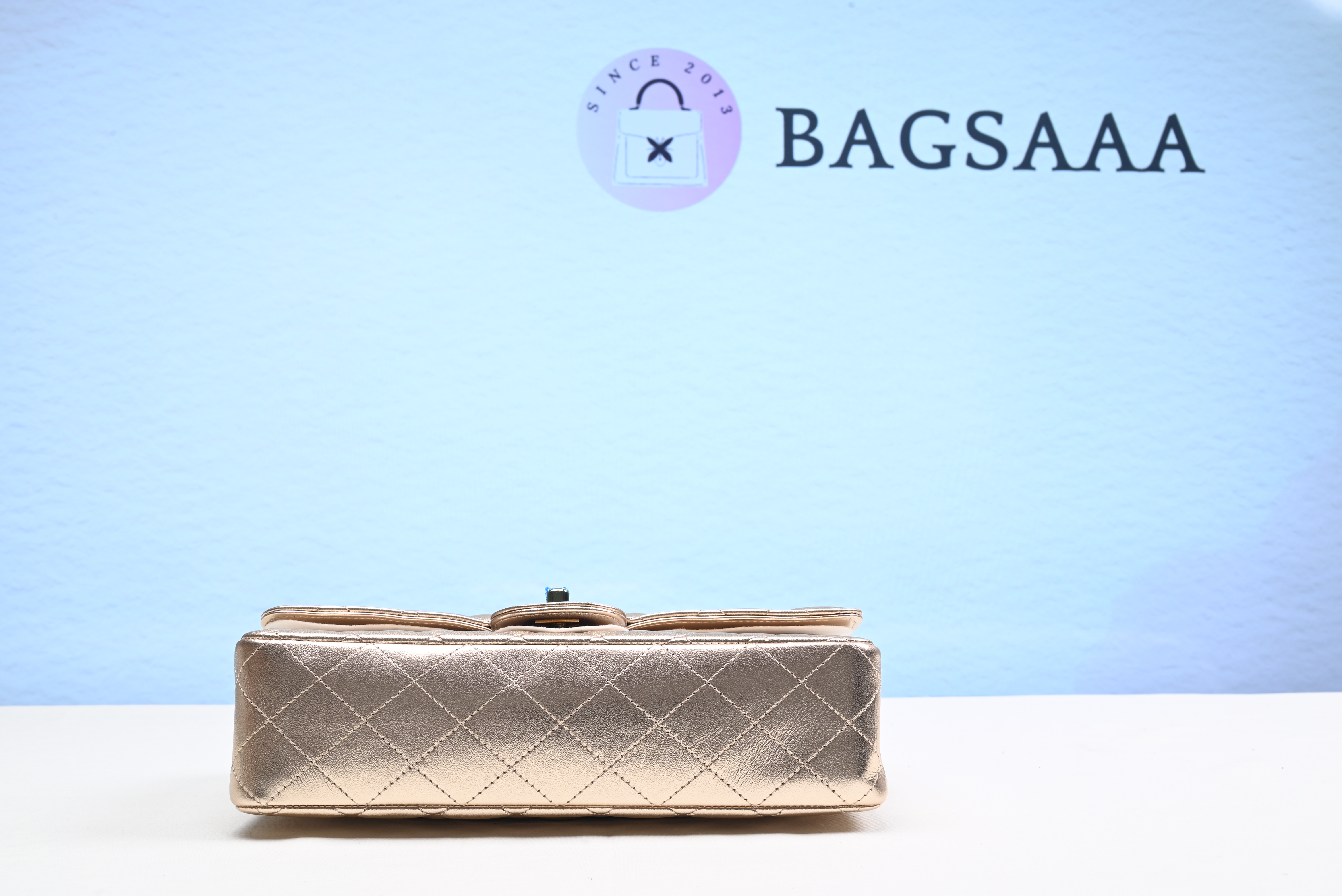 Bagsaaa Ch**el Timless Flap Bag Gold Silver 25cm