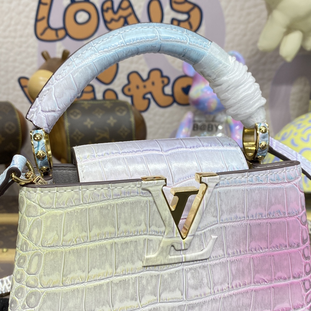 Bagsaaa L0vis Vvtt0n Capucines Croc cowhide colorful - 21*14*8cm