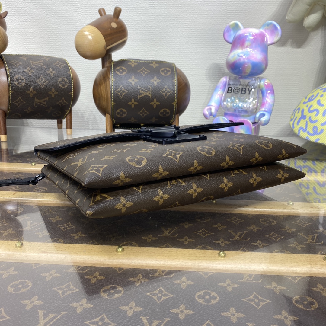 Bagsaaa L0vis Vvtt0n Pochette S-Lock Monogram Eclipse Brown - 28*22.5*3.5cm