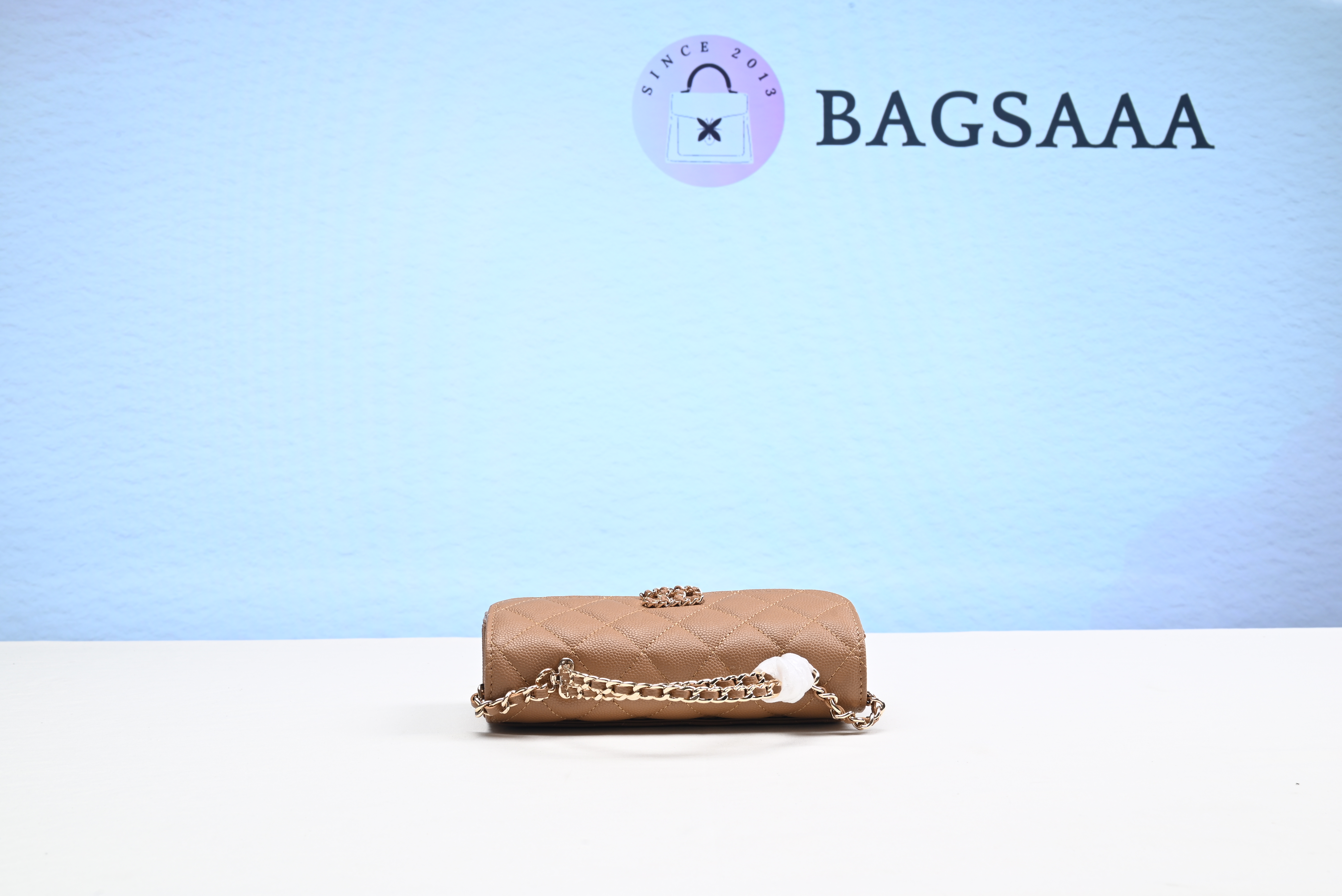 Bagsaaa Ch**el Top Handle Brown Bag - 18x10x4.5cm