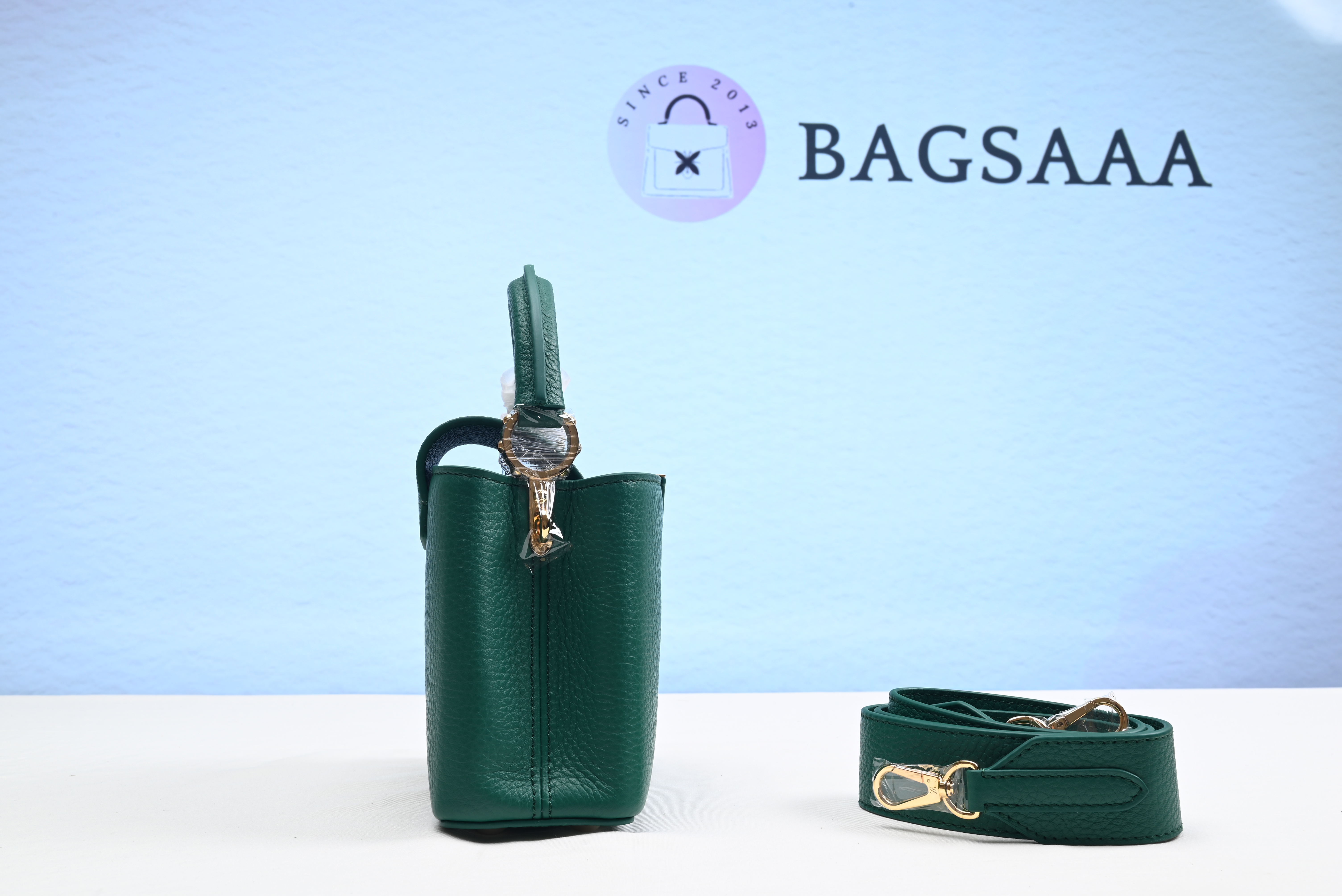 Bagsaaa L0vis Vvtt0n Capucines BB Taurillon Green - 21*14*8cm