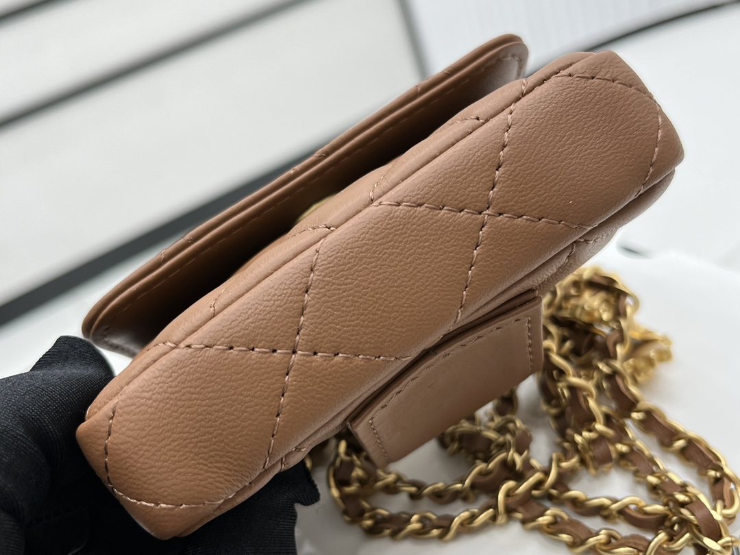 Bagsaaa Ch**el Belt Bag A96006 Brown 9cm