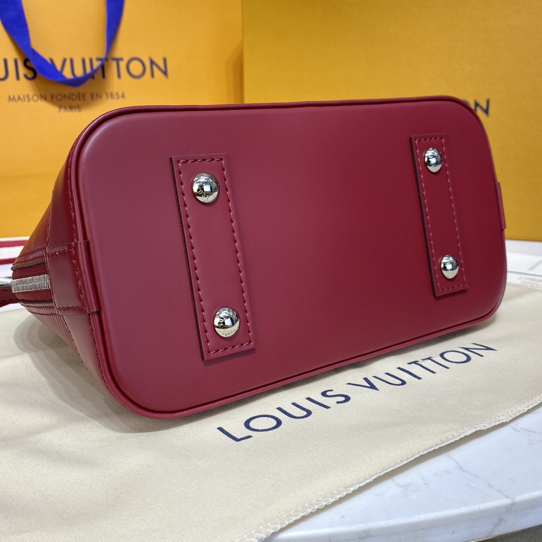 Bagsaaa L0vis Vvtt0n Alma BB Epi Leather Burgundy - 23.5 x 17.5 x 11.5 cm