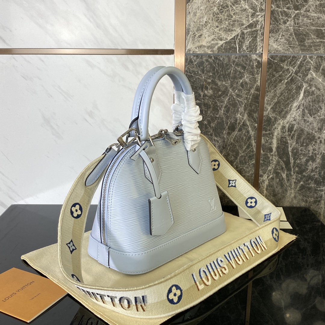 Bagsaaa L0vis Vvtt0n Alma BB Epi Leather Blue - 23.5 x 17.5 x 11.5 cm
