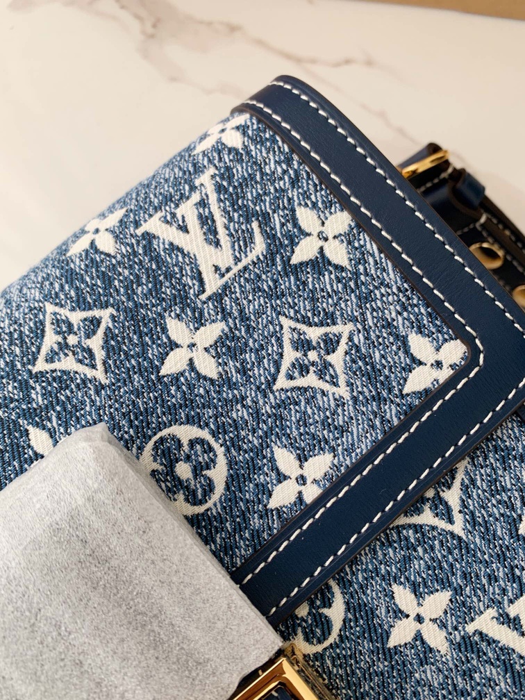 Bagsaaa L0vis Vvtt0n Dauphine MM Blue Denim