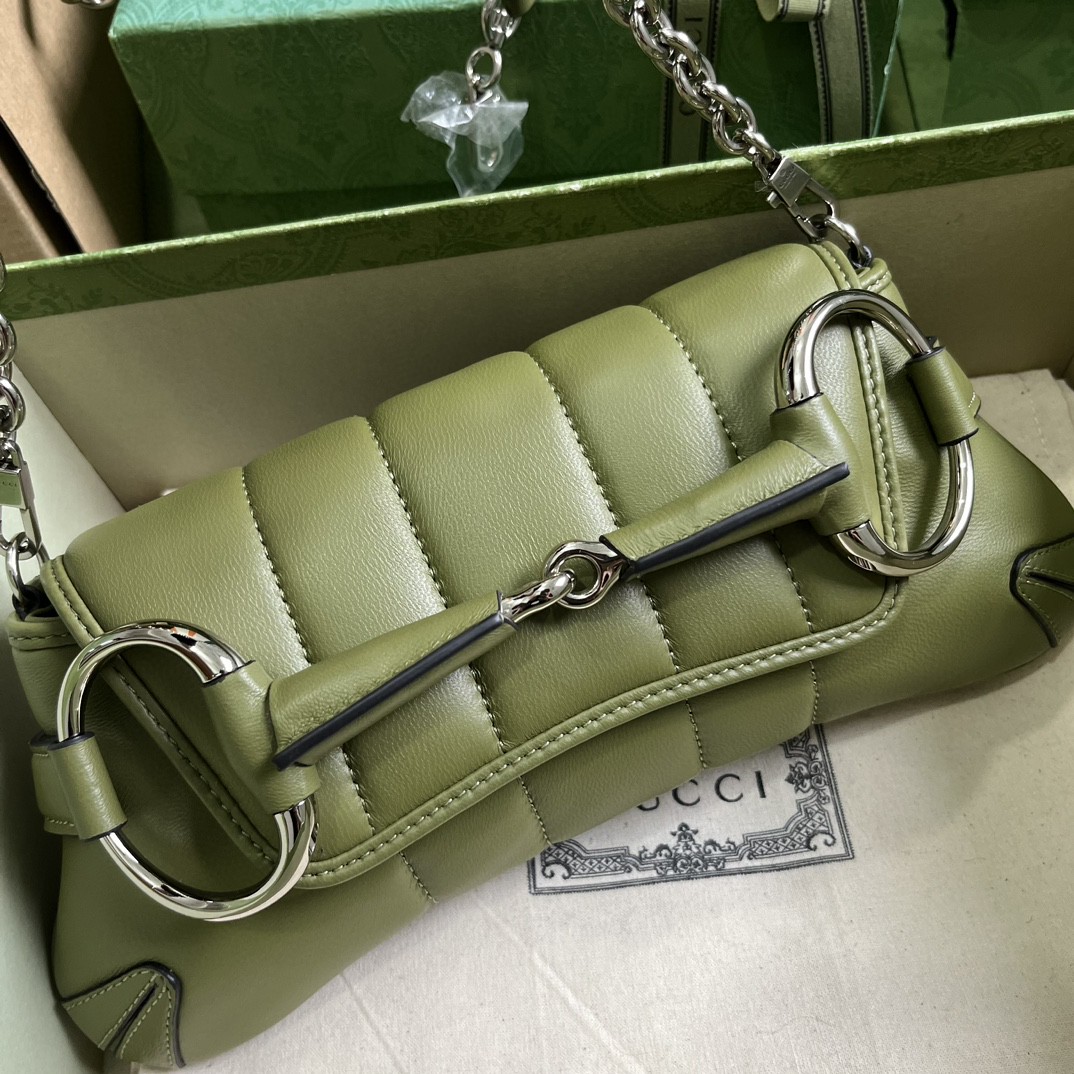 Bagsaaa Gvc*1 Horsebit Chain Small Shoulder Bag green 