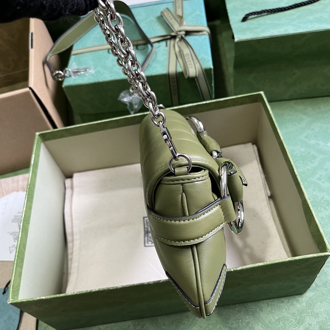 Bagsaaa Gvc*1 Horsebit Chain Small Shoulder Bag green 