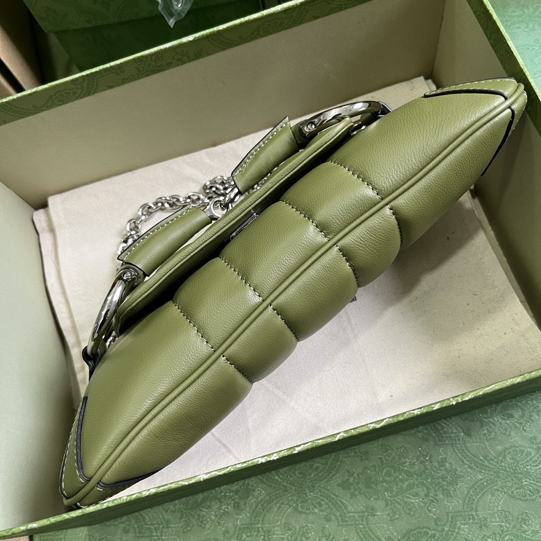 Bagsaaa Gvc*1 Horsebit Chain Small Shoulder Bag green 