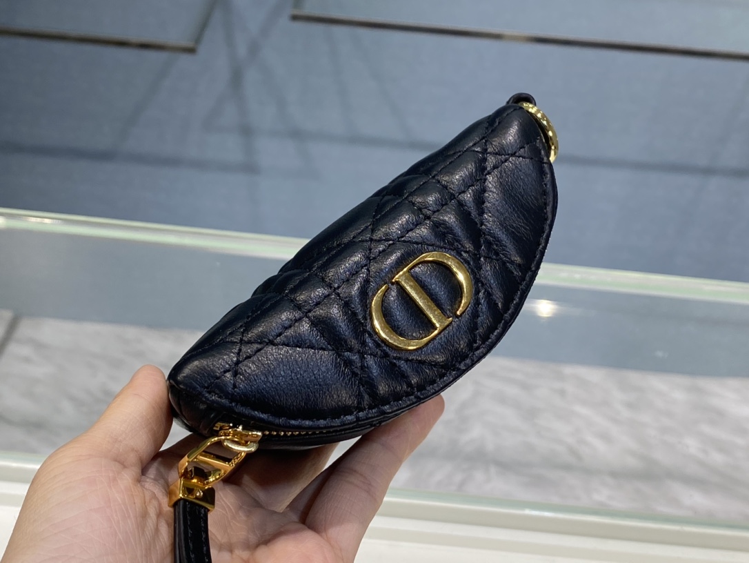 Bagsaaa D10r Caro Half Moon Coin Purse Black - 11.5cmx7cm x5cm 