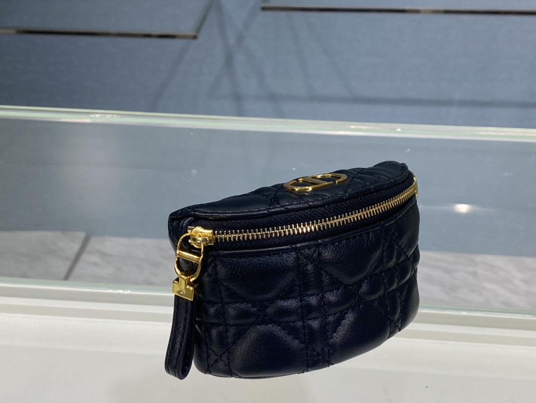 Bagsaaa D10r Caro Half Moon Coin Purse Black - 11.5cmx7cm x5cm 