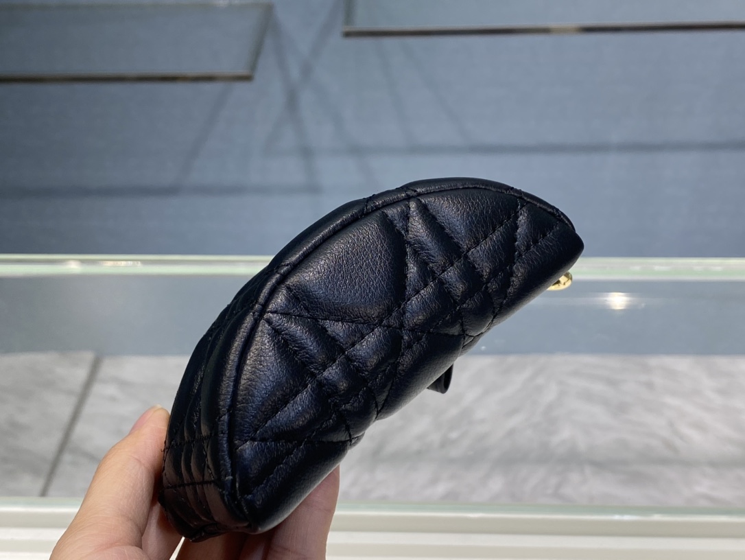 Bagsaaa D10r Caro Half Moon Coin Purse Black - 11.5cmx7cm x5cm 