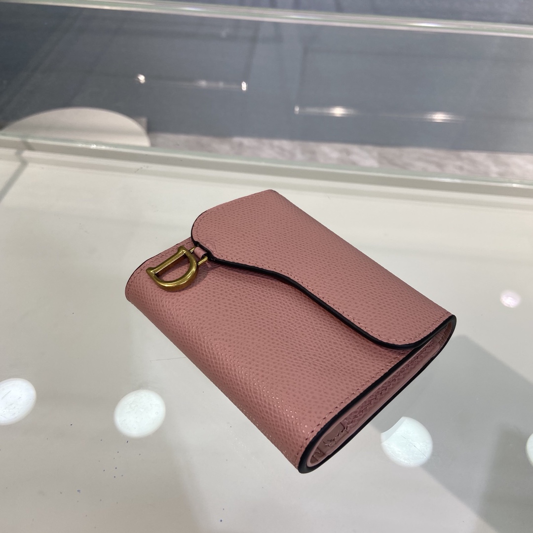 Bagsaaa D10r Saddle Wallet Pink Leather