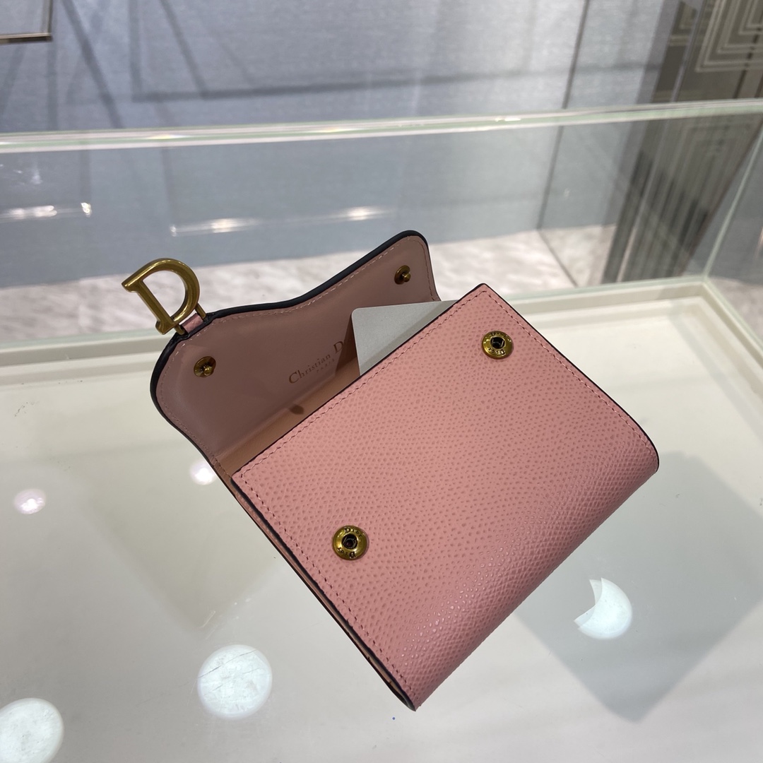 Bagsaaa D10r Saddle Wallet Pink Leather