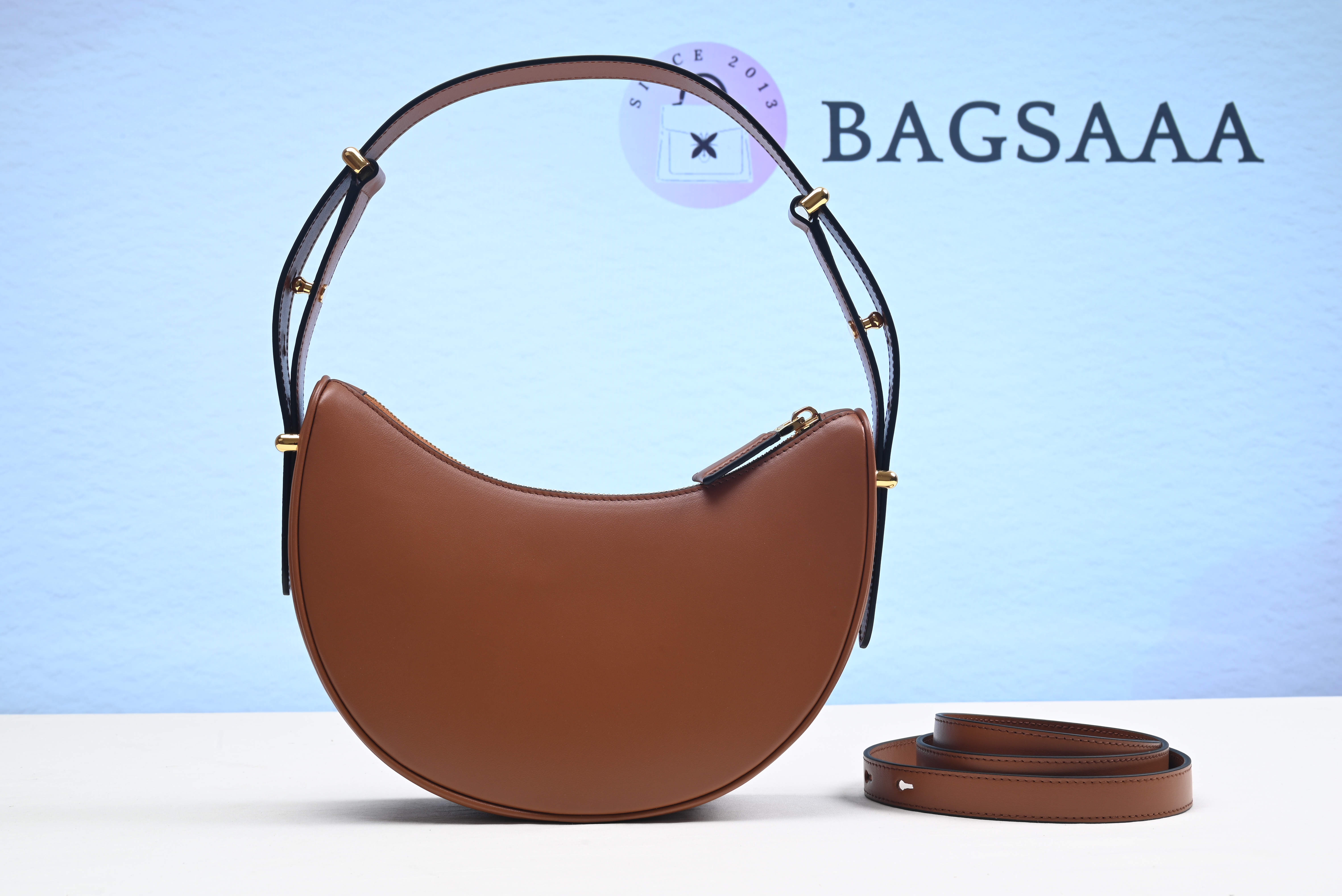 Bagsaaa Pra*a Cognac Leather shoulder bag - 22.5*18.5*6.5cm
