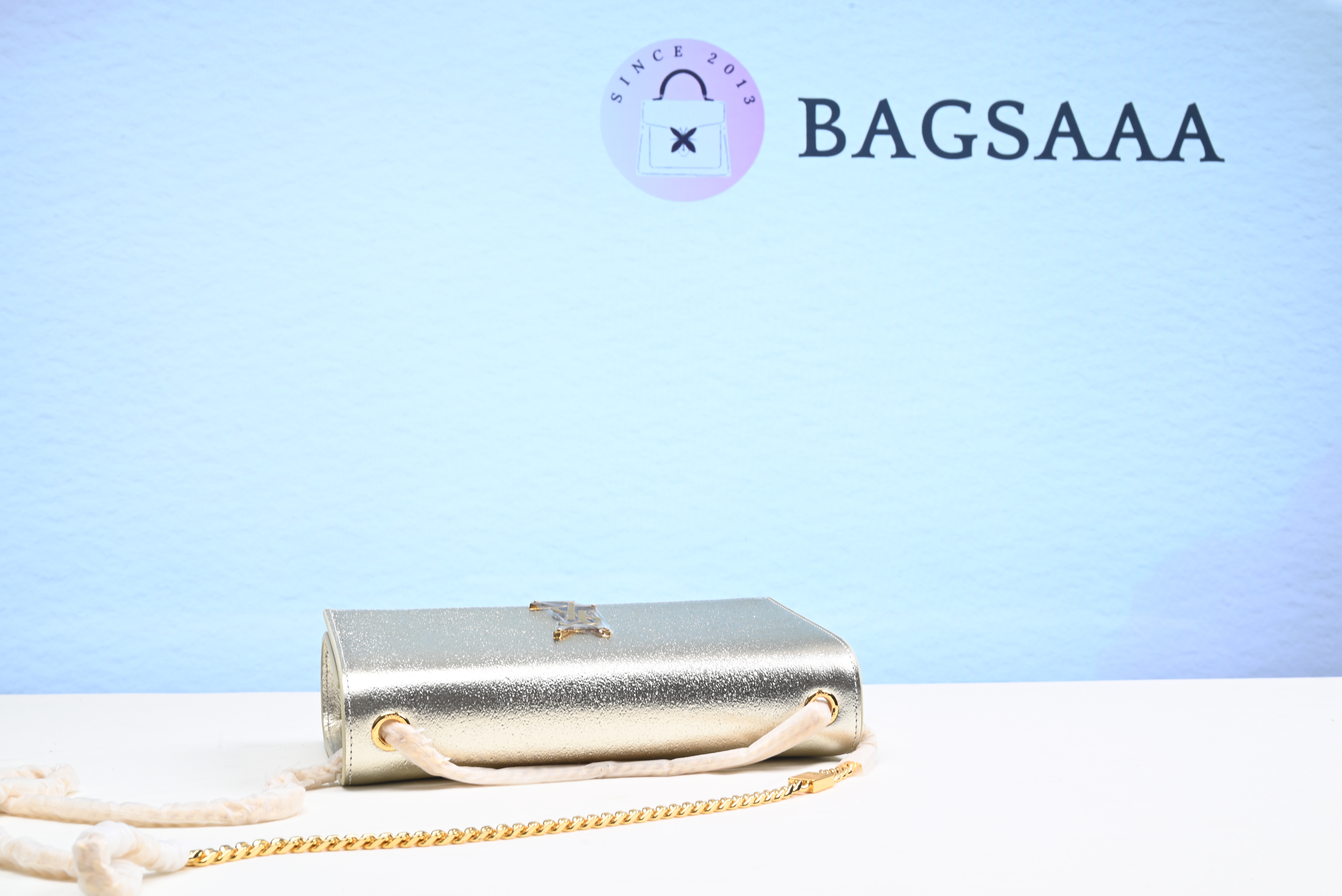 Bagsaa Y51 Metallic Gold Kate Bag - 20 cm x 13.5 cm