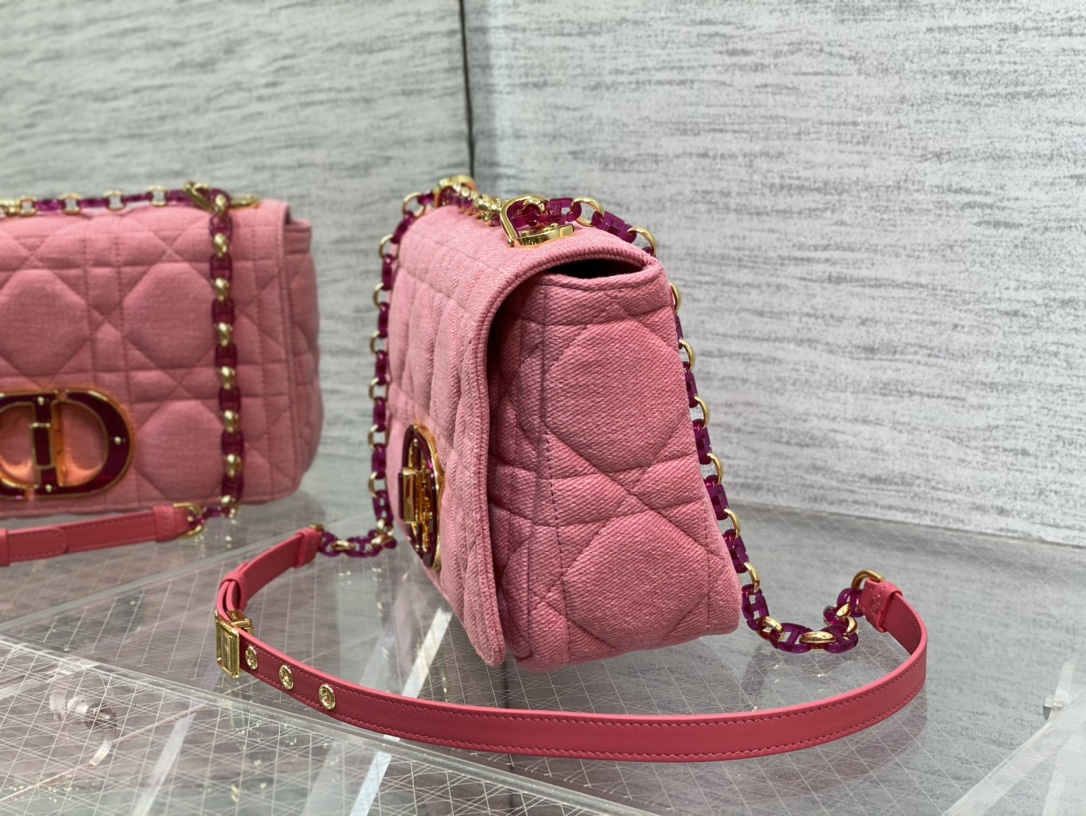 Bagsaaa D10r Caro Macrocanage Denim Pink - 25.5*15.5*8cm