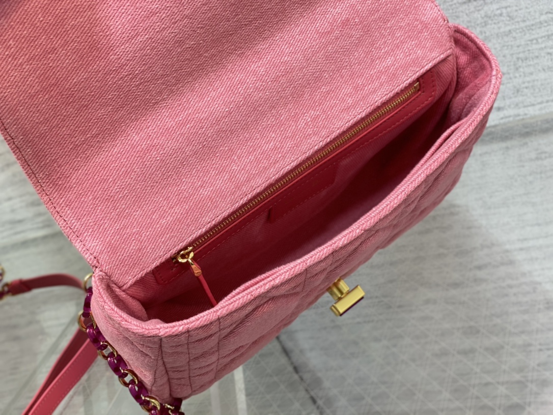 Bagsaaa D10r Caro Macrocanage Denim Pink - 25.5*15.5*8cm