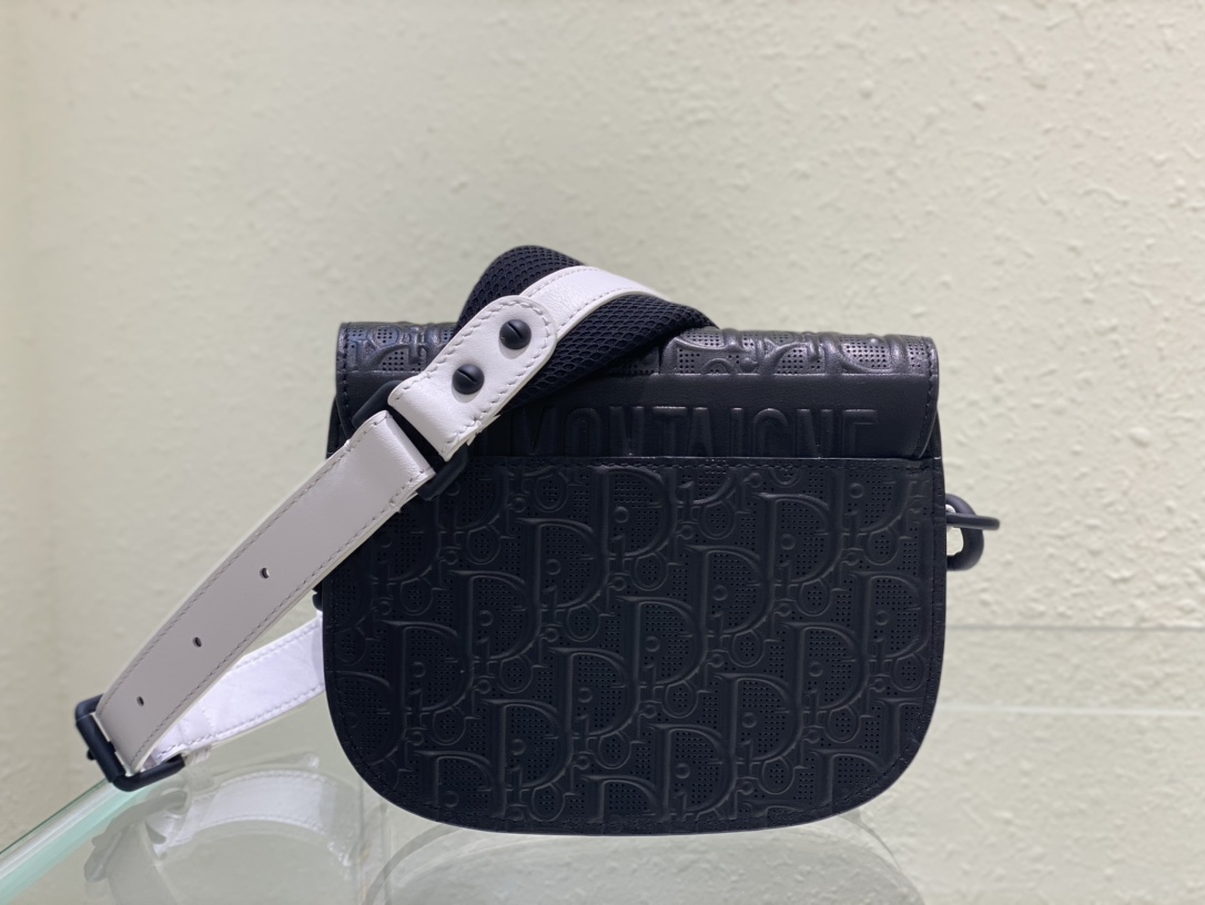 Bagsaaa D10r Perforated Oblique Small Bobby Bag Black