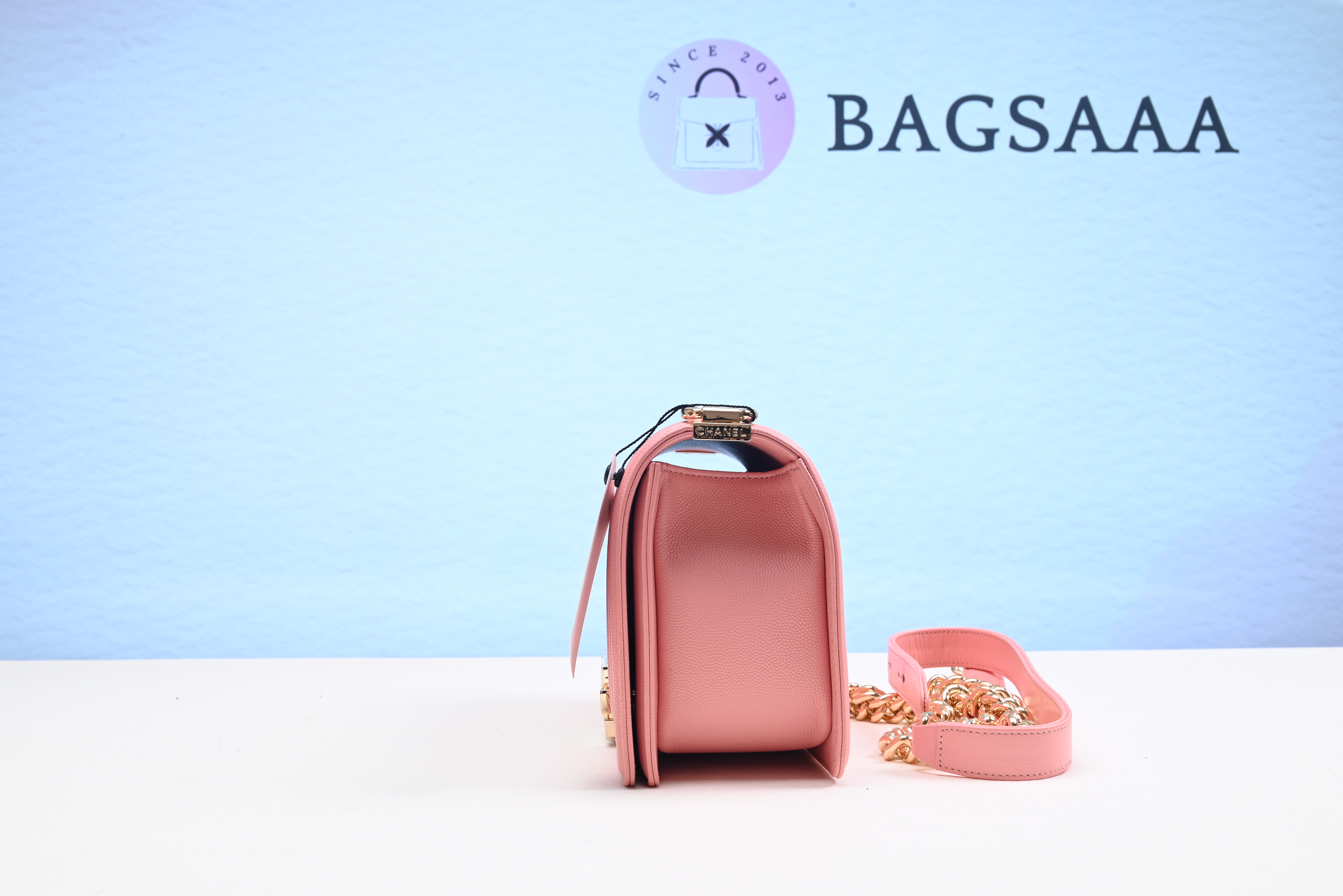 Bagsaaa Ch**el Leboy Caviar Pink Leather 25cm