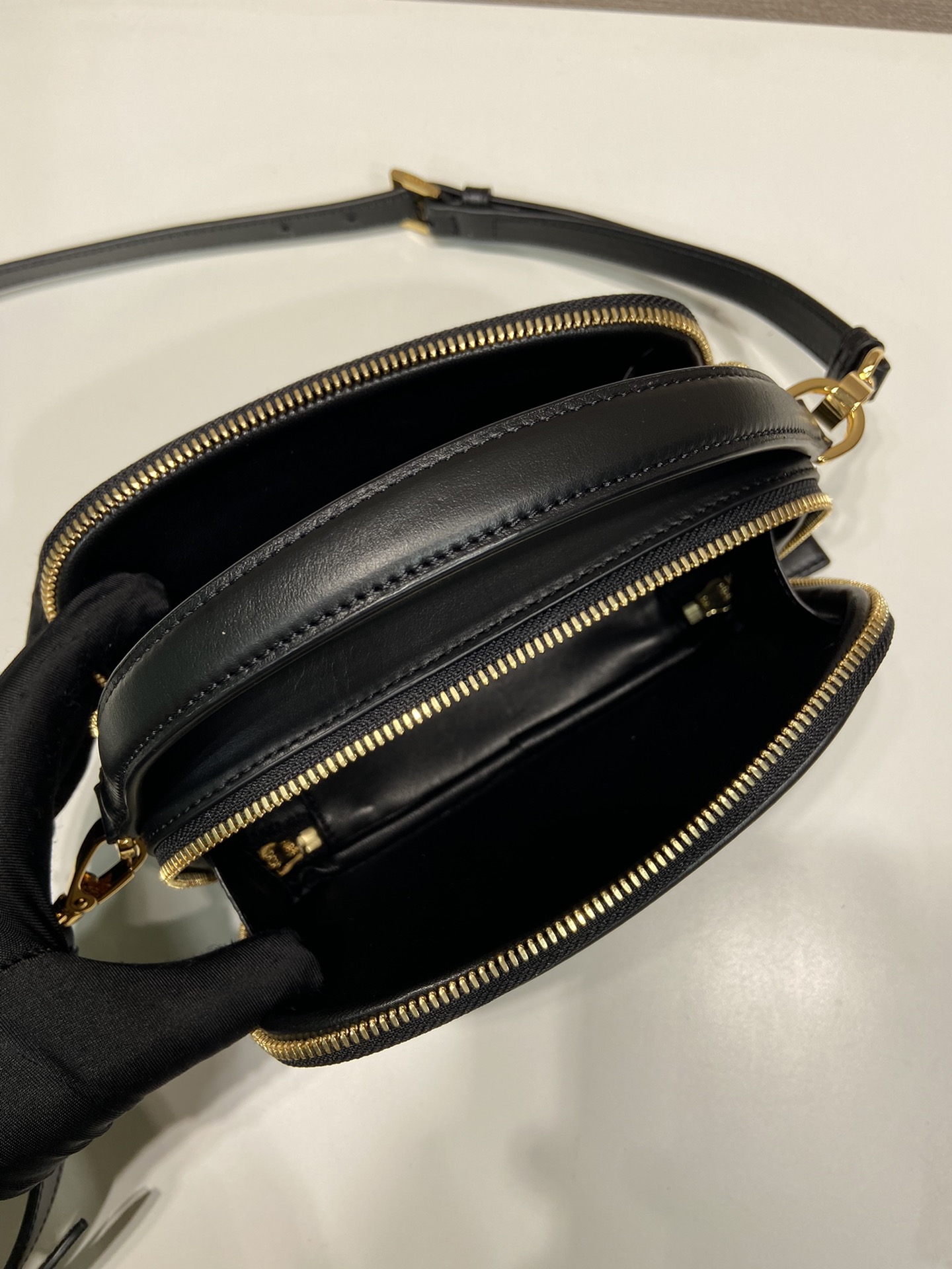 Bagsaaa Pra*a Odette leather mini-bag black - 18.5*13*6.5cm