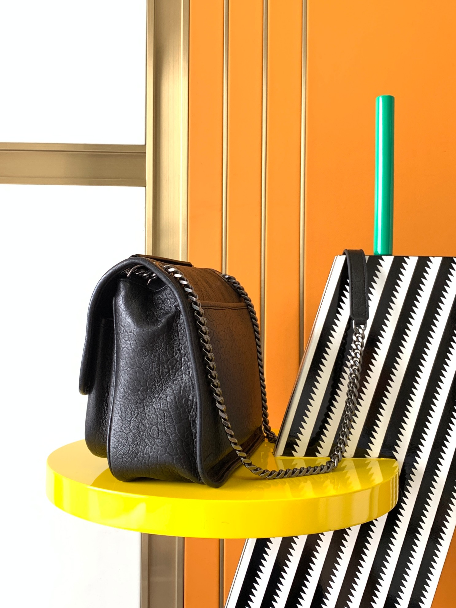 Bagsaaa Y51 Medium Niki Grained Lambskin Leather In Black - 28X20X8.5CM