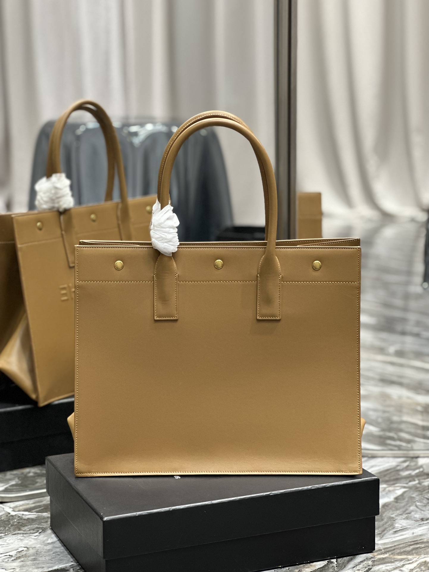 Bagsaaa Y51 Rive Gauche Tote Bag Brown - 39×31×18cm