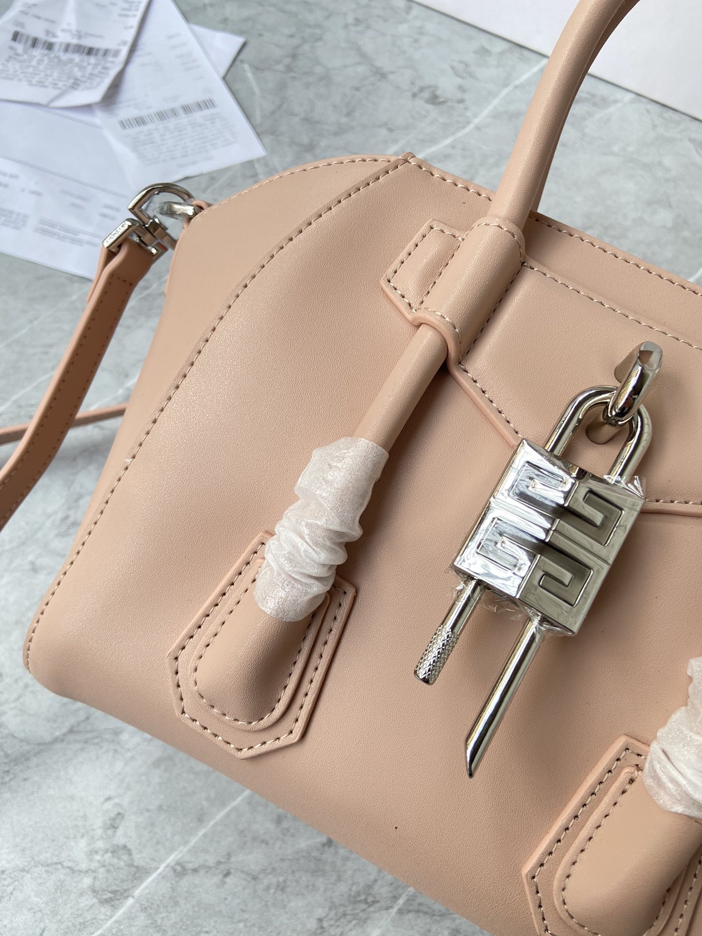 Bagsaaa Givenchy Antigona Lock Tote Bag Nude - 23*27*13cm