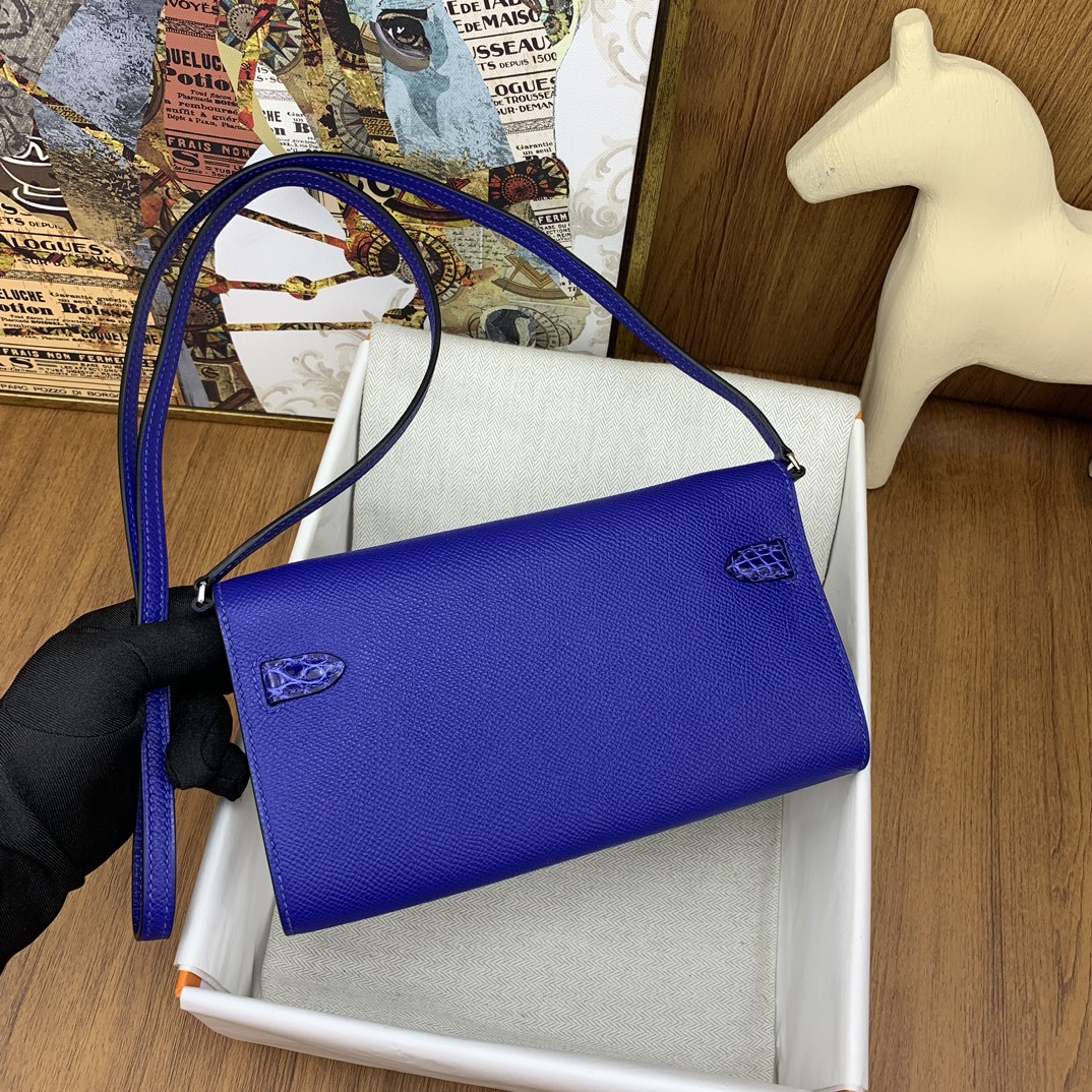 Bagsaaa H**me5 Kelly Epsom Leather Blue