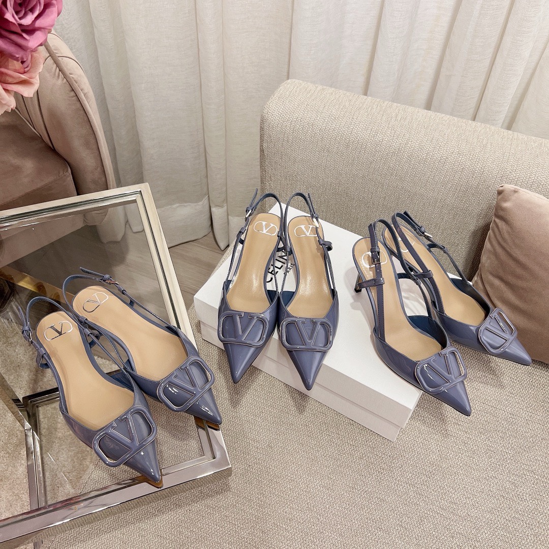 Bagsaaa Va1e*ntin0 Signature Vlogo Slingback Blue