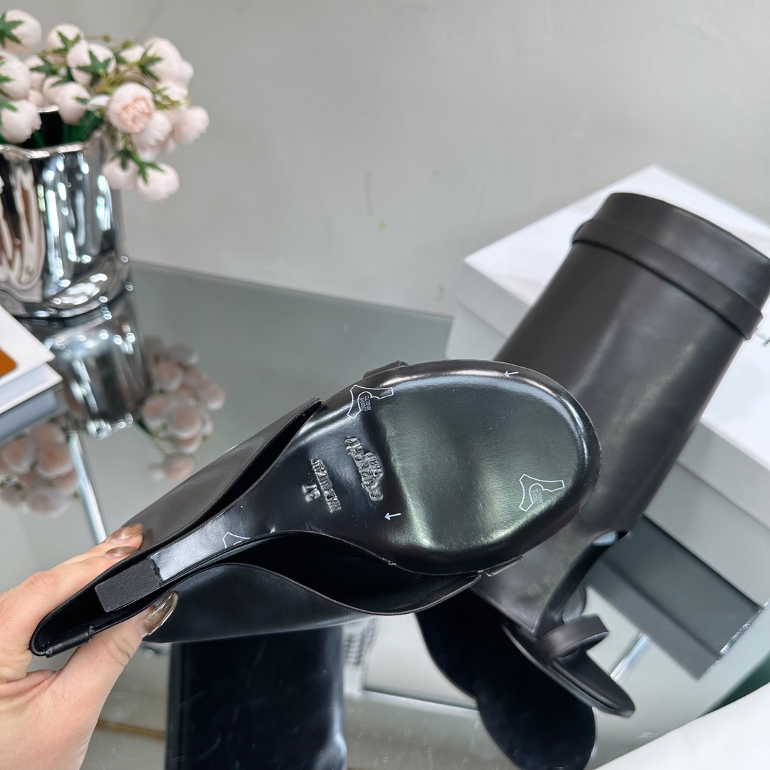 Bagsaaa Givenchy Shark Lock Embellished Satin Sandals In Leather