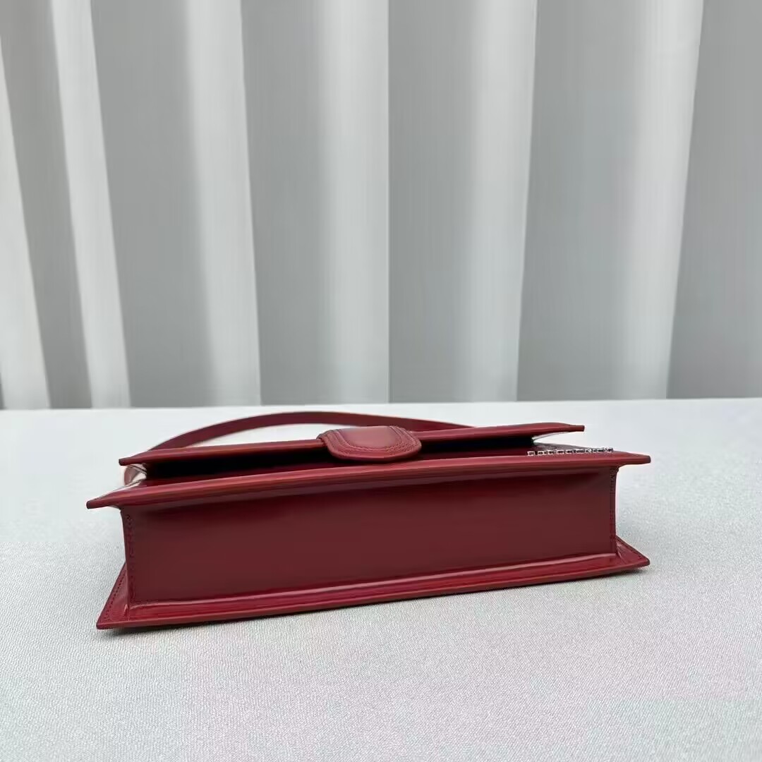 Bagsaaa Jacquemus Le Bambino Long Shoulder Bag in Red Patent Leather