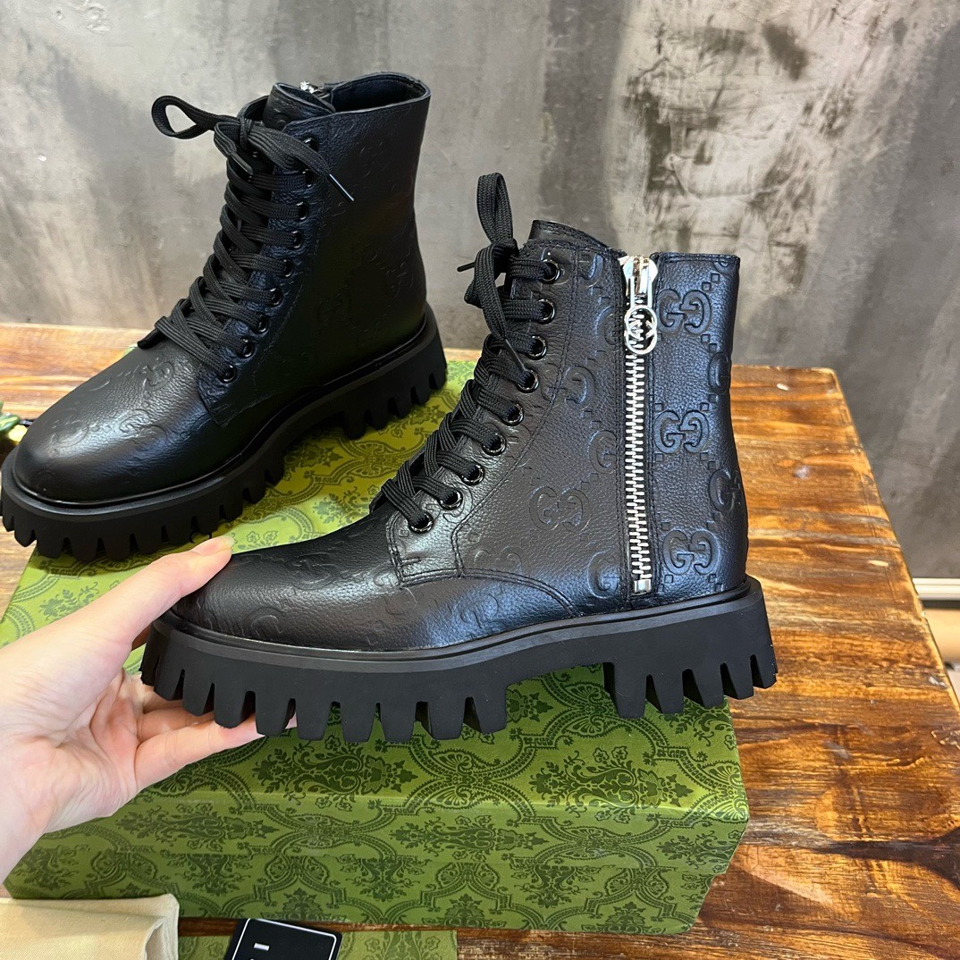 Bagsaaa Gvc*1 Black GG Leather Boot