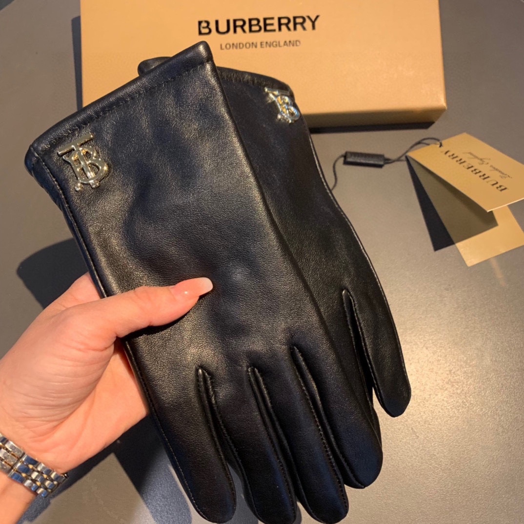 Bagsaaa Bv*b*rry Black Leather Gloves