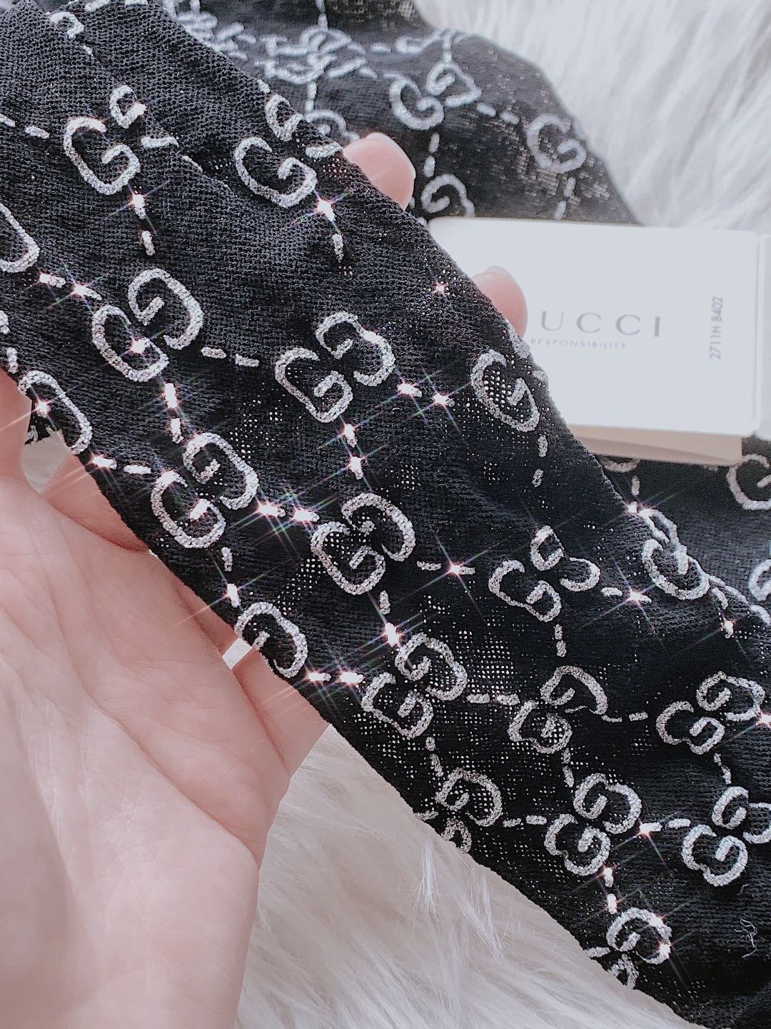 Bagsaaa Gvc*1 Black Tights With GG Ebony 