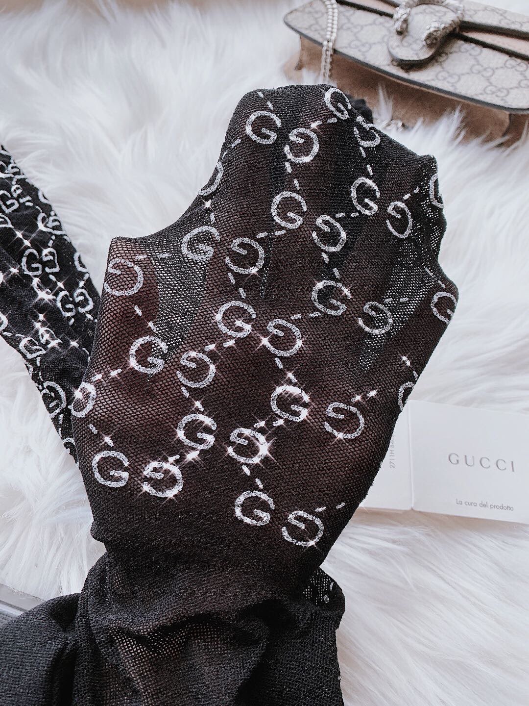 Bagsaaa Gvc*1 Black Tights With GG Ebony 