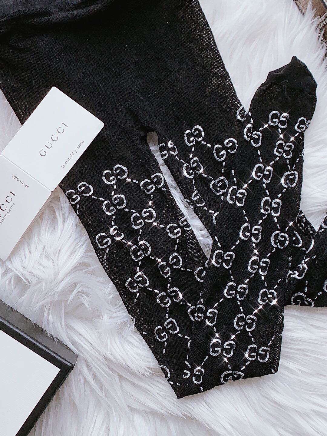 Bagsaaa Gvc*1 Black Tights With GG Ebony 