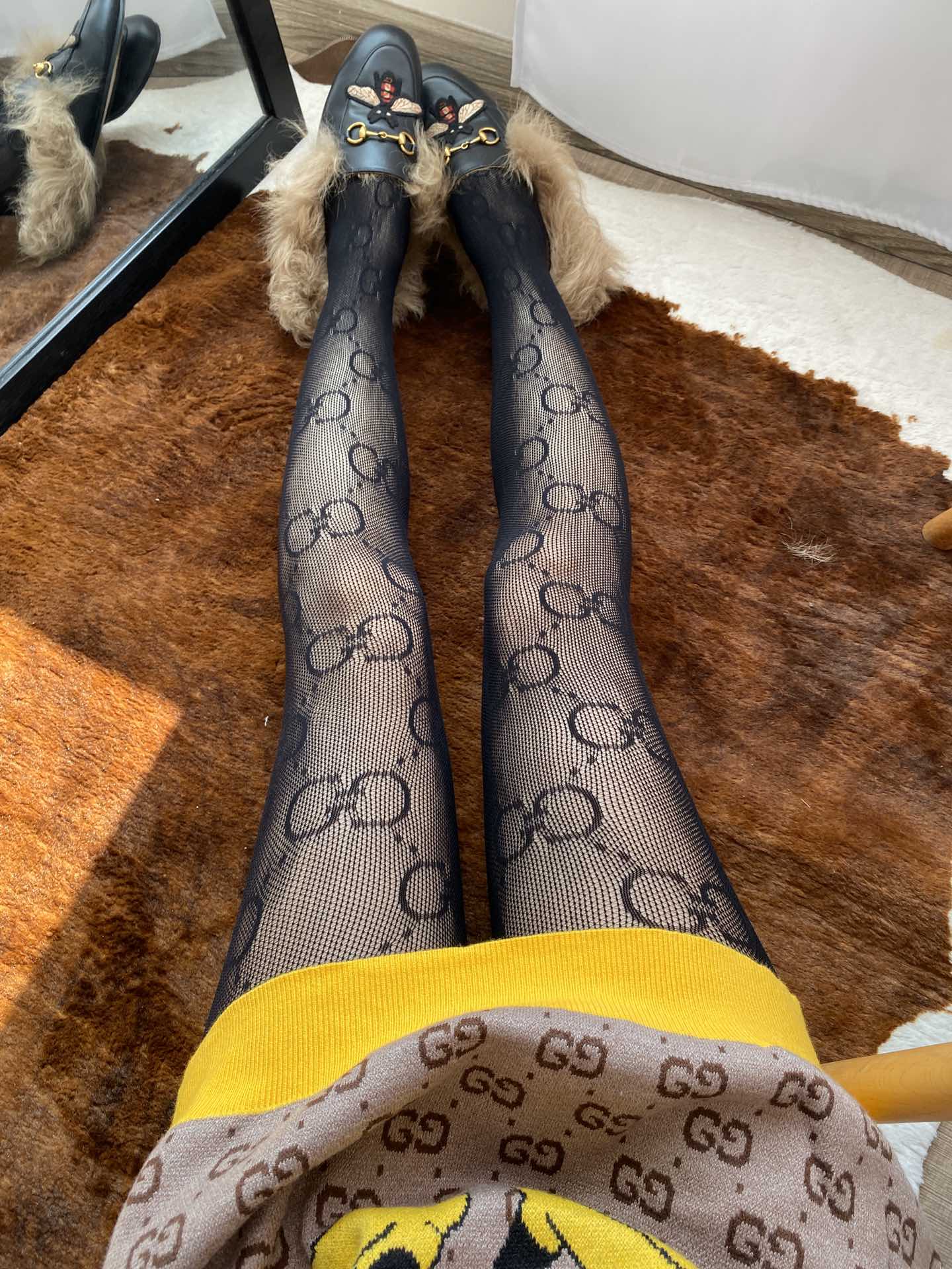 Bagsaaa Gvc*1 Tights With Large GG Ebony