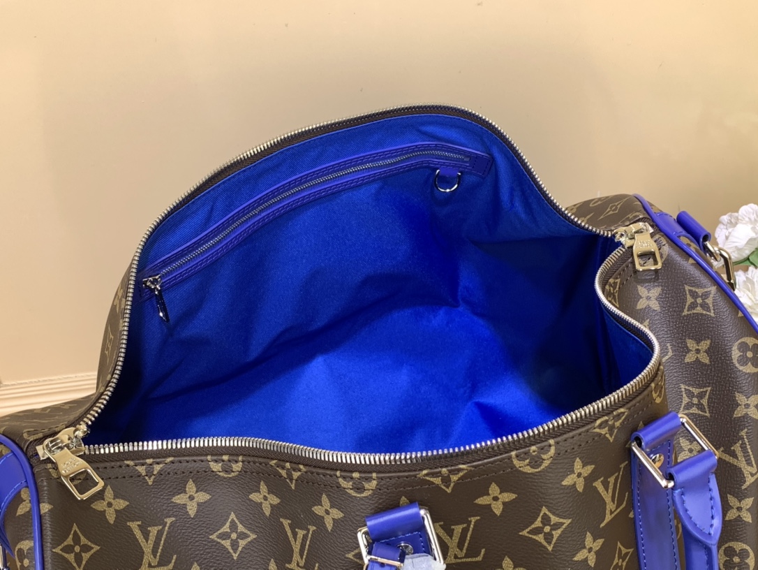 Bagsaaa L0vis Vvtt0n Keepall Bandoulière 50 Monogram Macassar Blue - 50x29x23cm