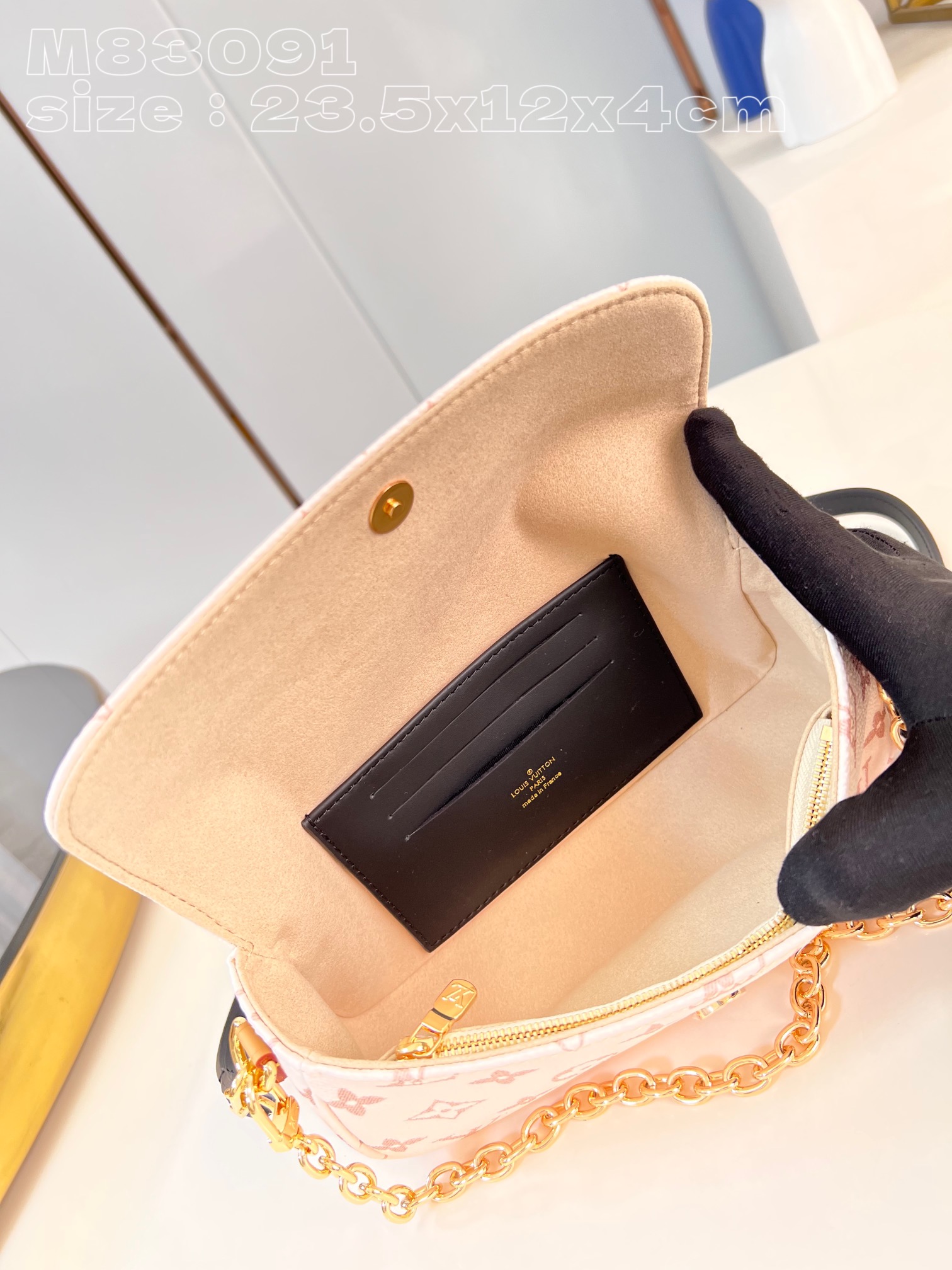 Bagsaaa L0vis Vvtt0n Wallet On Chain Ivy Pink - 23.5 x 12 x 4.3 cm