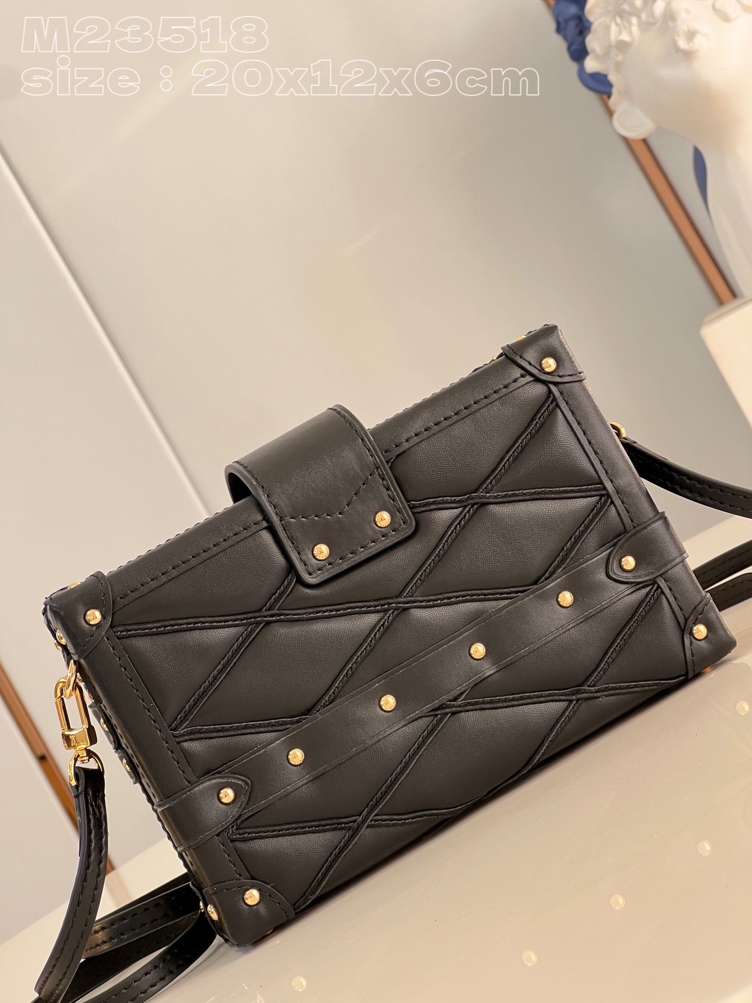 Bagsaaa L0vis Vvtt0n Petite Malle Malletage Black Bag - 20 x 12.5 x 6 cm